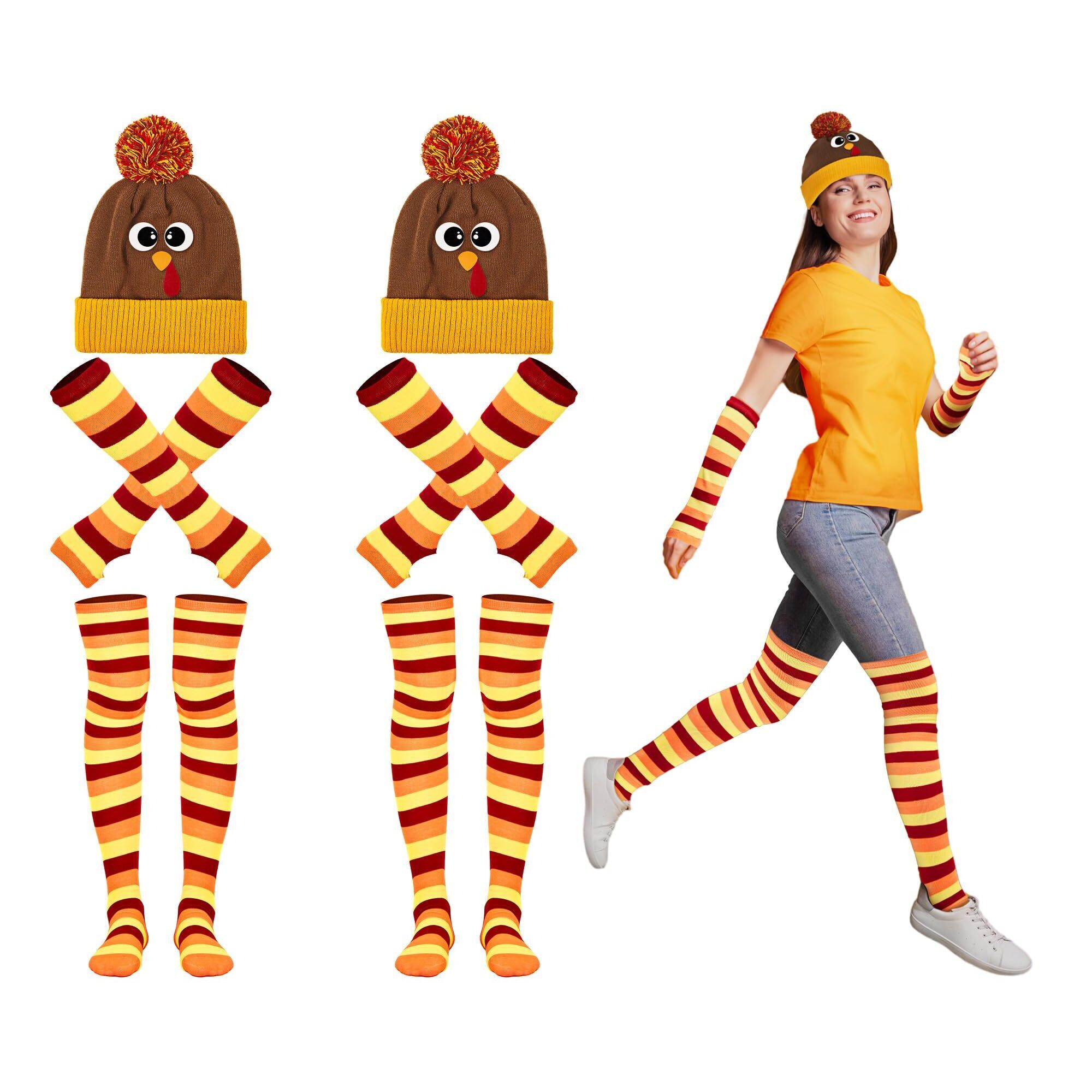 9759 8 Pcs Turkey Trot Costumes Thanksgiving Costume Turkey